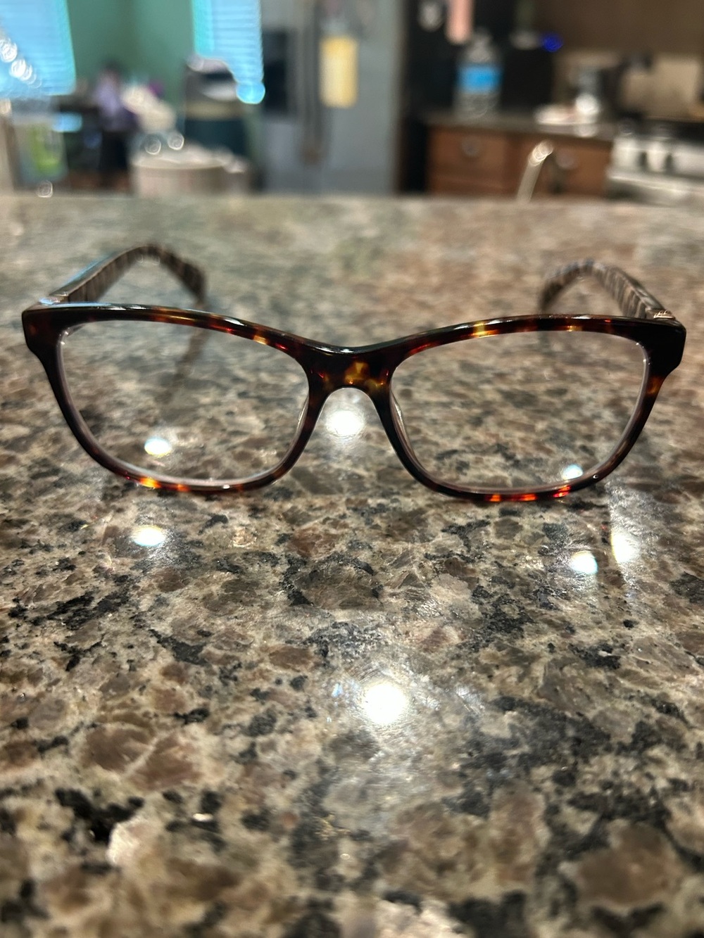 Kate Spade Calley Tortoiseshell Eyeglass Frames With Animal Print Interior